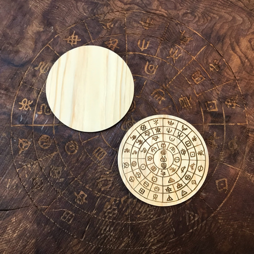木製フトマニ図コースター2枚セット