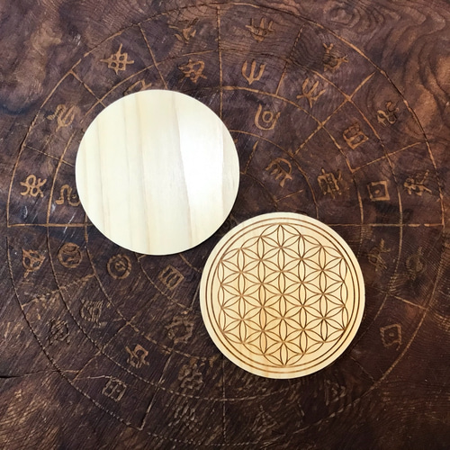 フラワーオブライフ パワープレート（2枚入り）三重県産尾鷲ひのき製
