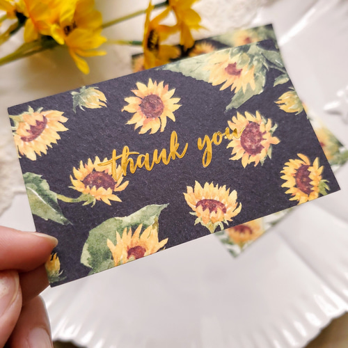 ひまわりメッセージカード封筒付き3枚セット☆プチギフト☆Thank
