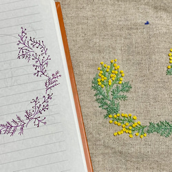 ミモザ刺繍がま口 3枚目の画像