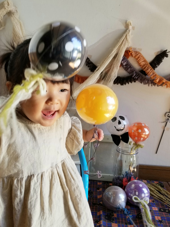 【3本set】ハロウィンのバルーンスティック《おうちでパーティー♪フォトプロップス》 5枚目の画像