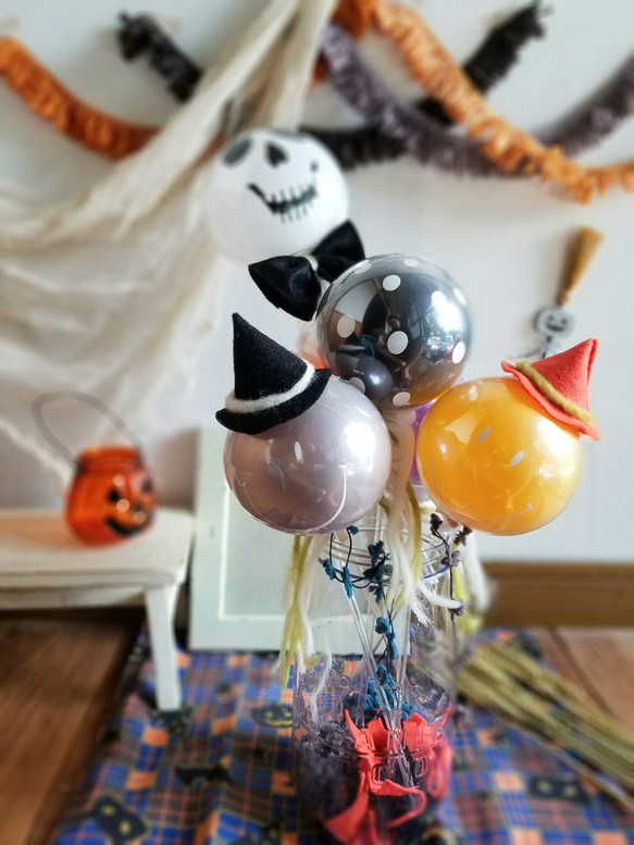 【選べる4本set】ハロウィンのバルーンスティック《おうち時間を楽しく☆おうちでパーティー♪フォトプロップス》 6枚目の画像