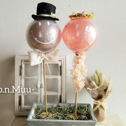 新郎新婦のバルーンスティック《結婚式のフォトプロップス 新郎新婦のバルーンスティック《結婚式のフォトプロップス