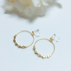 メタルビーズ hoop earring 2枚目の画像