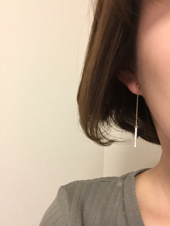 crystal chain earring 4枚目の画像