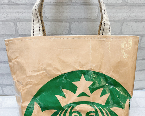 縫わない紙袋リメイク❣️】スタバ☕️ショッパーでリメイク
