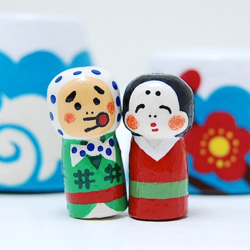 手作り　ひょうたん　置き物　富士山 飛び出す＊富士山こけし＊ひょっとこ＊ その他置物 conoco 通販