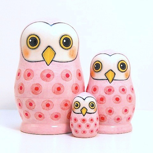 オクサナ・アキモワ　マトリョーシカ　スチームパンク風ふくろう梟フクロウ　作家もの imgrc0111188019.jpg