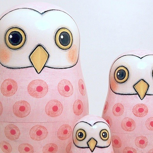 【難あり】英国作家もの マトリョーシカ ～ ふくろう梟フクロウ ～ 難あり】英国作家もの マトリョーシカ ～ ふくろう梟フクロウ ～