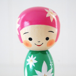 [Conocokeshi] Kokeshi娃娃*設計7號*白花 第5張的照片