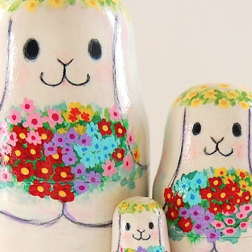 うさぎ＊マトリョーシカ＊お花いっぱい［14］ その他人形