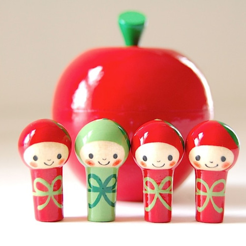 f様お取り置き品】○りんごちゃん in りんご○マトリョーシカ［2  