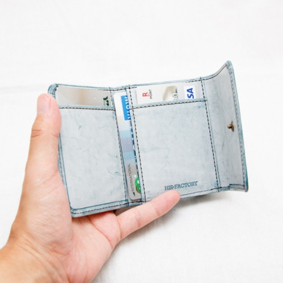 三つ折り財布 tino（ティノ）イタリア植物タンニンなめし革・ゴースト 5枚目の画像