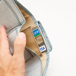 三つ折り財布 tino（ティノ）イタリア植物タンニンなめし革・ゴースト 6枚目の画像