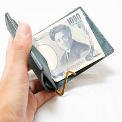 小銭入れ付札バサミ（マネークリップ） Fermare（フェルマーレ）イタリア植物タンニンなめし革・プエブロ 3枚目の画像