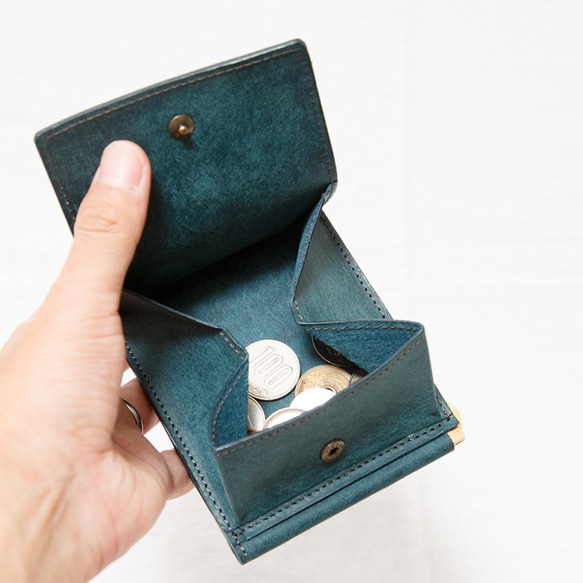 小銭入れ付札バサミ（マネークリップ） Fermare（フェルマーレ）イタリア植物タンニンなめし革・プエブロ 4枚目の画像