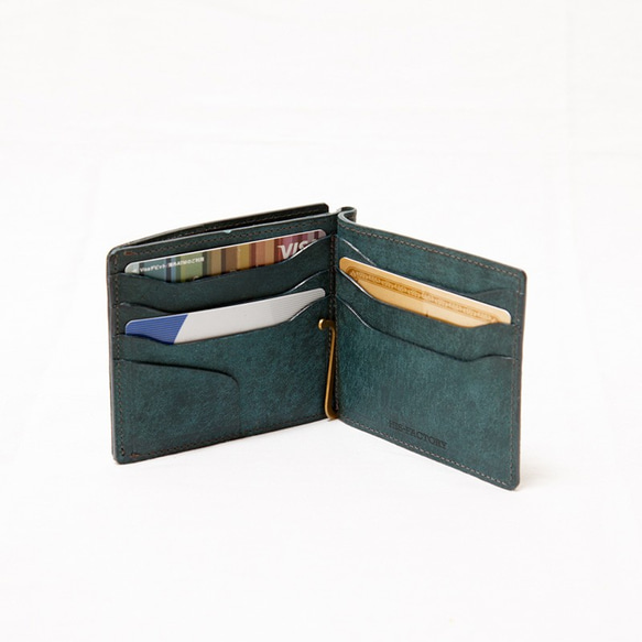 小銭入れ付札バサミ（マネークリップ） Fermare（フェルマーレ）イタリア植物タンニンなめし革・プエブロ 5枚目の画像