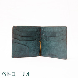 小銭入れ付札バサミ（マネークリップ） Fermare（フェルマーレ）イタリア植物タンニンなめし革・プエブロ 9枚目の画像