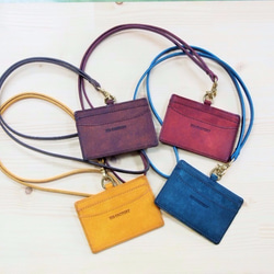 IDカード入れ（パスケース）イタリア植物タンニンなめし革　プエブロ／ネイビー 7枚目の画像