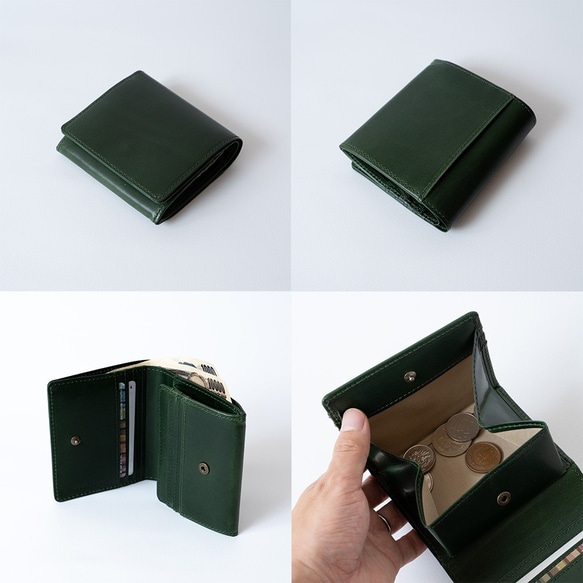 二つ折り財布 Coprire（コプリーレ） イタリア植物タンニン鞣し革・ブスケット【送料無料】 2枚目の画像