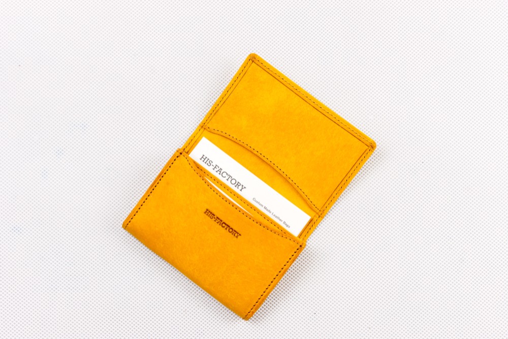 名刺入れ（カードケース）イタリア植物タンニンなめし革　プエブロ/ナポリ（イエロー）