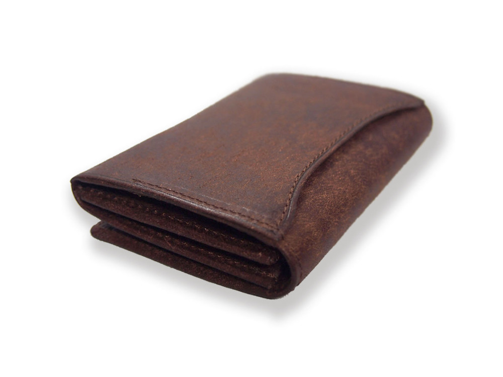 名刺入れ　イタリア植物タンニンなめし革　プエブロ/タバコ（ブラウン）【送料無料】