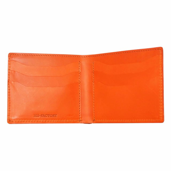 意大利植物單寧皮革配折疊錢包零錢包·Buttero / Orange【免運費】 第4張的照片