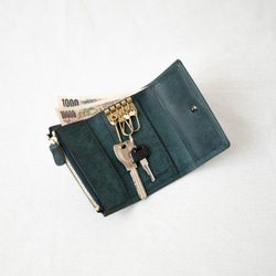 鑰匙包和錢包Quattro意大利工廠植鞣皮革，普韋布洛/黑色[免費送貨] 第4張的照片