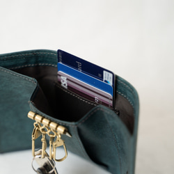 鑰匙包和錢包Quattro意大利工廠植鞣皮革，普韋布洛/黑色[免費送貨] 第6張的照片