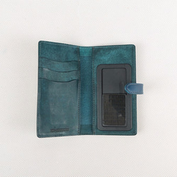iphone8和7,6S保護套：意大利植物鞣製皮革Pueblo / Petrolio（藍綠色）[免費送貨] 第3張的照片
