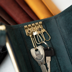鑰匙包和錢包Quattro意大利工廠植鞣皮革，普韋布洛/海軍[免費送貨] 第3張的照片