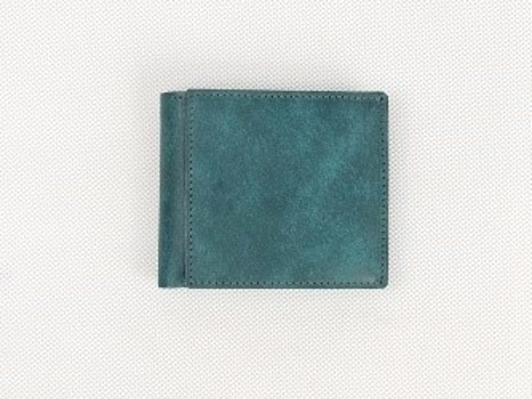 二つ折り財布（外小銭入れ付き） イタリア植物タンニンなめし革・プエブロ/ペトローリオ【送料無料】 4枚目の画像