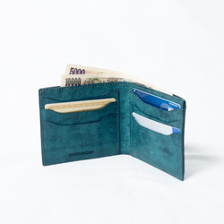 二つ折り財布（小銭入れ無）dopia ドピア｜プエブロ / イタリア植物タンニンなめし革 2枚目の画像