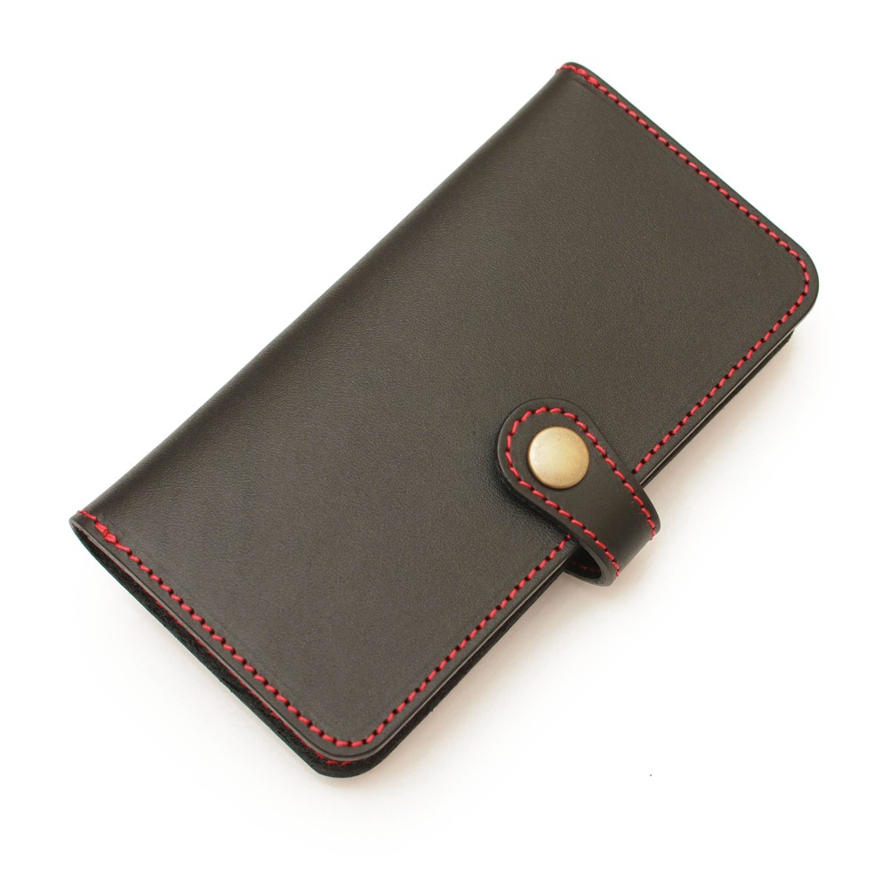 ほぼ全機種製作 クラシックベルトスマホケース【姫路レザーブラック牛革】CS-01black