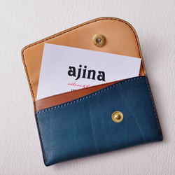 ミネルバボックスとブッテーロの贅沢な名刺入れ　名入れ可能/総手縫い仕上げ/メンズ・レディース/プレゼント/スリム 3枚目の画像