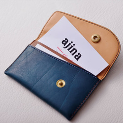 ミネルバボックスとブッテーロの贅沢な名刺入れ　名入れ可能/総手縫い仕上げ/メンズ・レディース/プレゼント/スリム 7枚目の画像