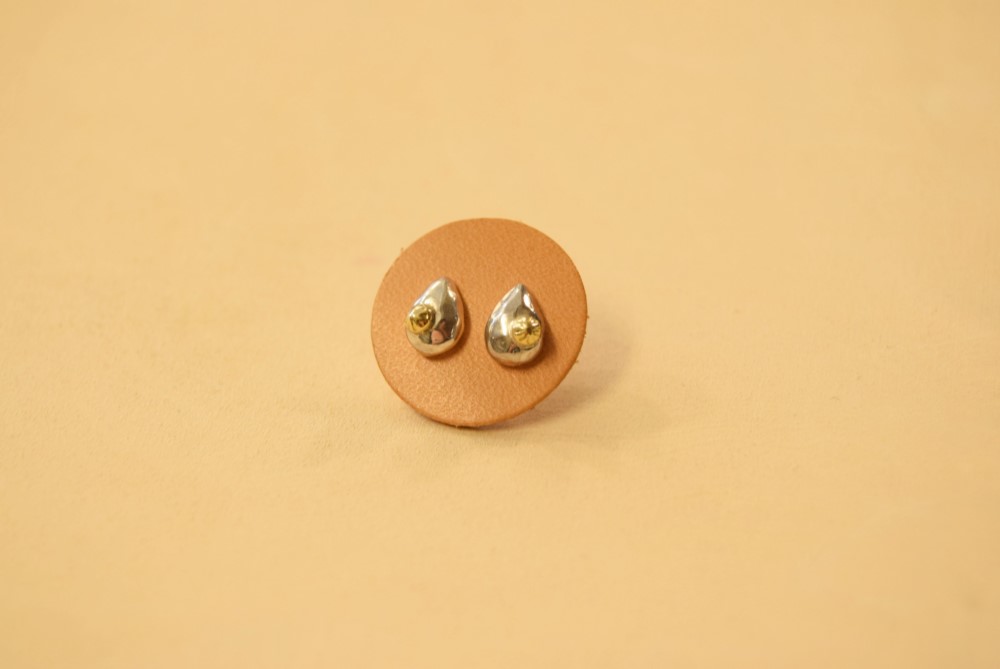 ティアドロップピアス Ｋ18金付/silver950/メンズ・レディース/プレゼント/手作り