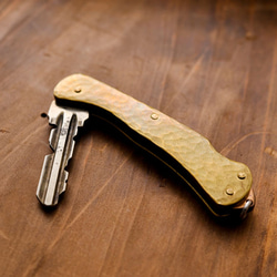刀型鑰匙黃銅/可以個性化/男士/女士/禮物/可以訂購裝飾品 第1張的照片