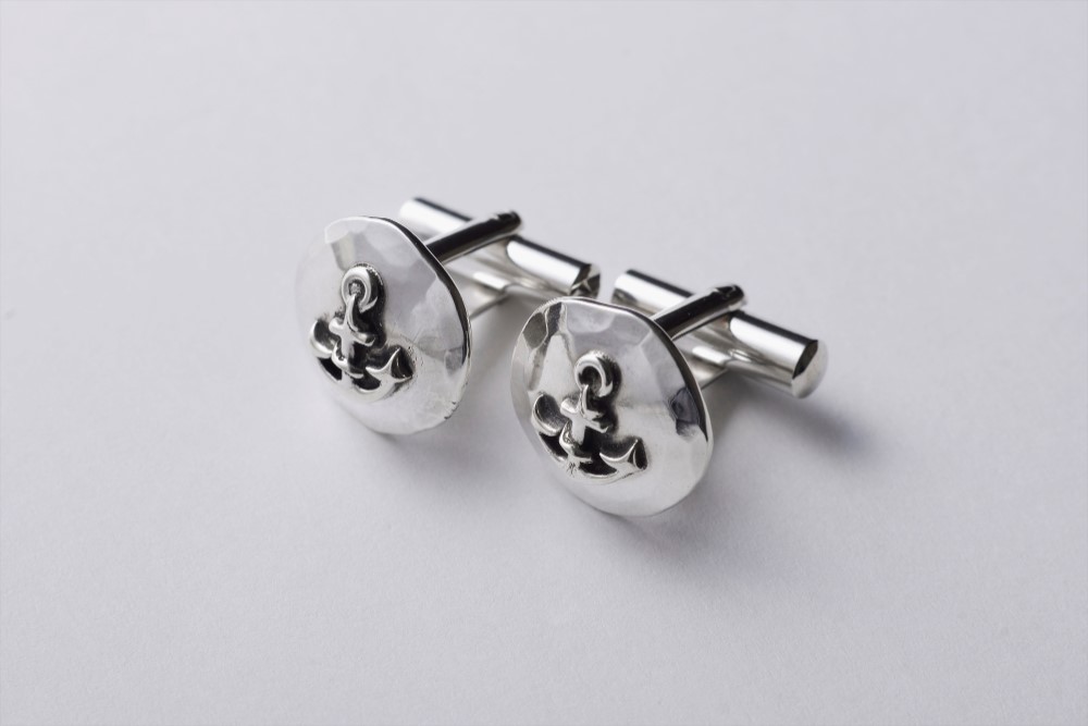 イカリカフスボタン　silver950/メンズ/プレゼント/手作り/カフリンクス