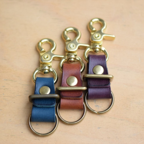 ナスカンキーホルダー/ブッテーロ革仕様/名入れ可能/メンズ