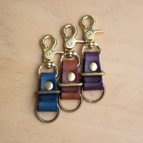 ナスカンキーホルダー/ブッテーロ革仕様/名入れ可能/メンズ