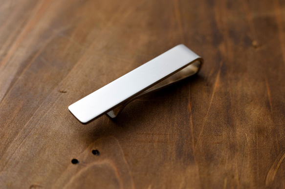 マネークリップ　鏡面１０ミリ シルバー/名入れ可能/手曲げ/メンズ/プレゼント 