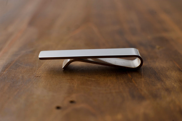 マネークリップ　鏡面１０ミリ シルバー/名入れ可能/手曲げ/メンズ/プレゼント 