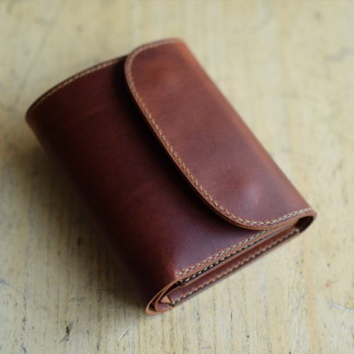 ミドルウォレット ブッテーロ革仕様/名入れ可能/総手縫い仕上げ/メンズ