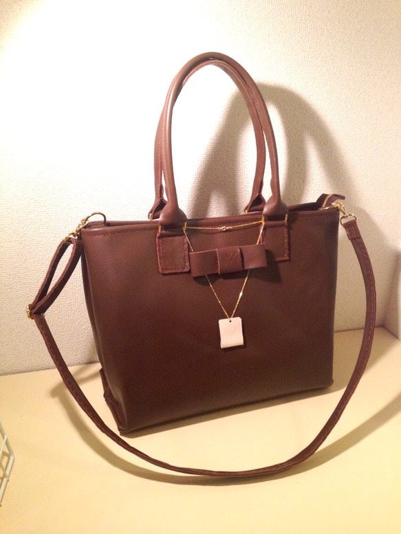 牛革トートバッグ ブラウン