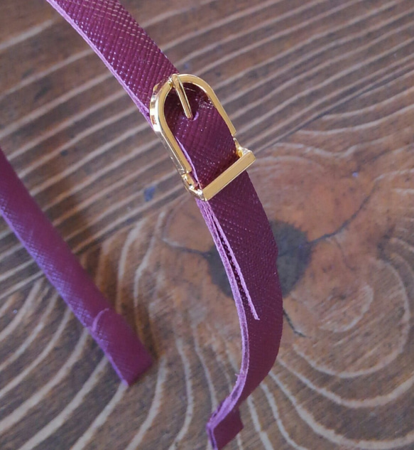 革のカチューシャ　beltstyle　ボルドー 2枚目の画像