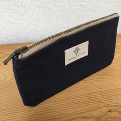 フラットペンケースL（ネイビー） 2枚目の画像