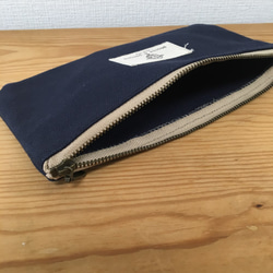 フラットペンケースL（ネイビー） 3枚目の画像