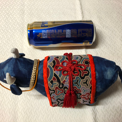天然藍染布で作った干支の人形 5枚目の画像