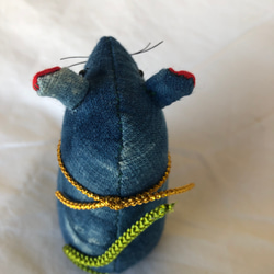 天然藍染の干支人形ネズミさん 3枚目の画像
